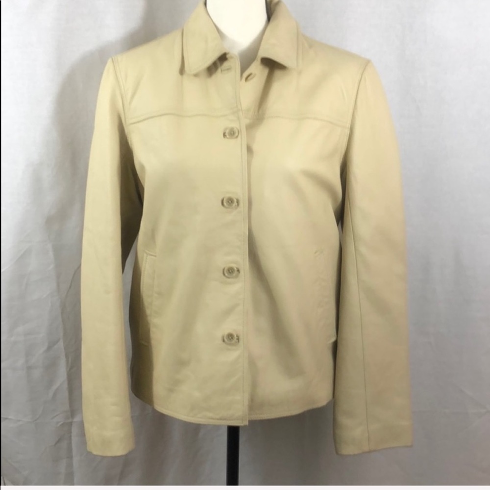 I. Crew Cream Leather Jacket